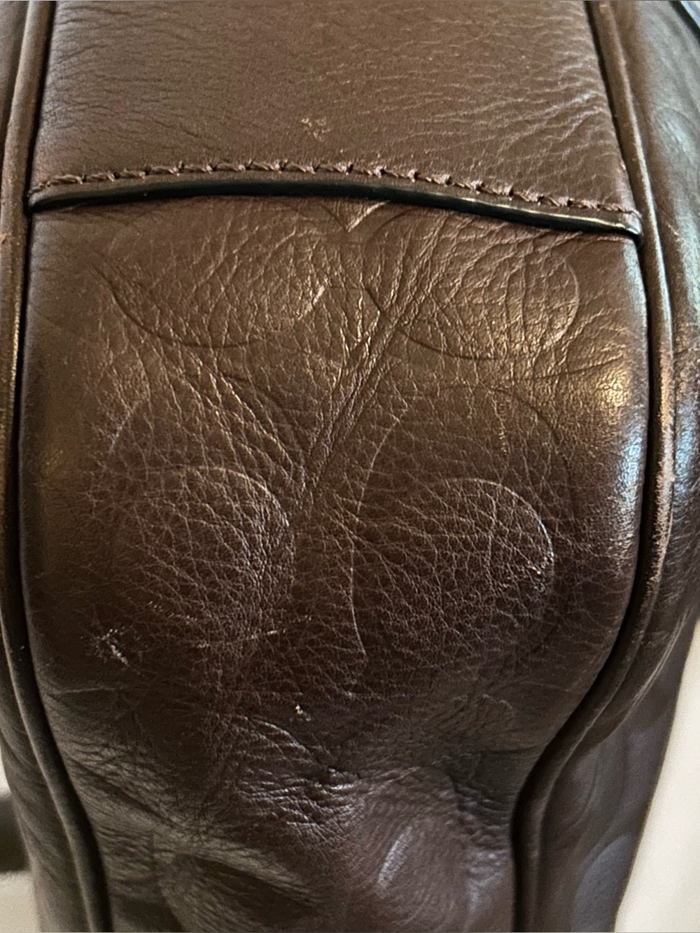 Coach Slim Brief Men's Embossed Leather Laptop Bag - Dark Brown F71798 - Picture 14 of 16